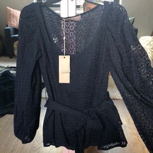 Keepsake the Label balloon sleeve tie waist top